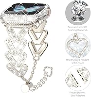Vista 2 de WINGLE Bling Band - Funda para Apple Watch Band para mujer de 1.575 pulgadas SE 3/2/1 Series 6 5 4, lujo brillante con diamantes de imitación