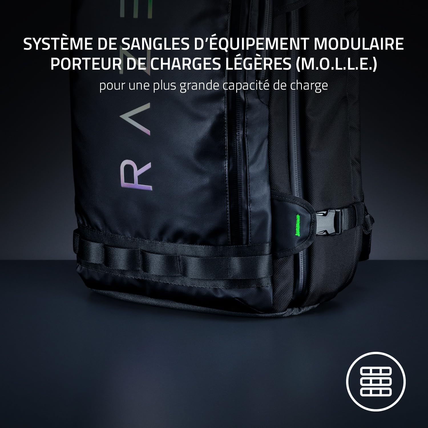 Razer Rogue V3 Backpack (17.3") - Sac à Dos de Voyage Compact (Compartiment pour Ordinateur Portable jusqu'à 15 Pouces, résistant à l'usure, Housse extérieure en Polyester) Noir/Chroma