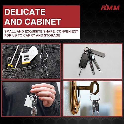 Miniatura 2 de AMM Destornillador portátil 4 en 1 (blanco) Regalos para hombres, múltiples funcionalidades Phillips, destornillador ranurado y dos llaves