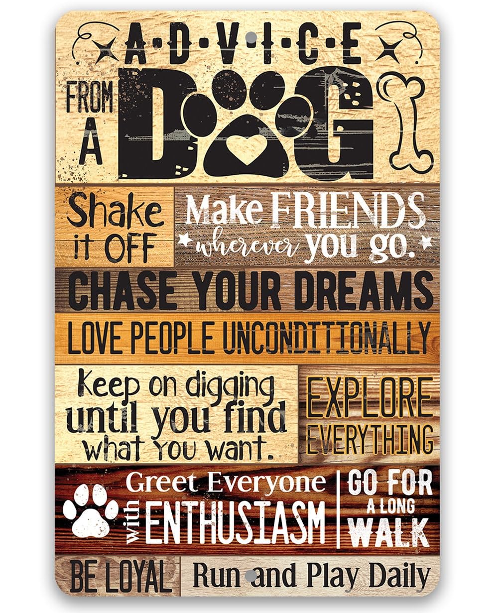 Yaasimoule Metal Advice From A Dog Signs Signs & Plaques Home Decor 12X8 Inch/30X20cm