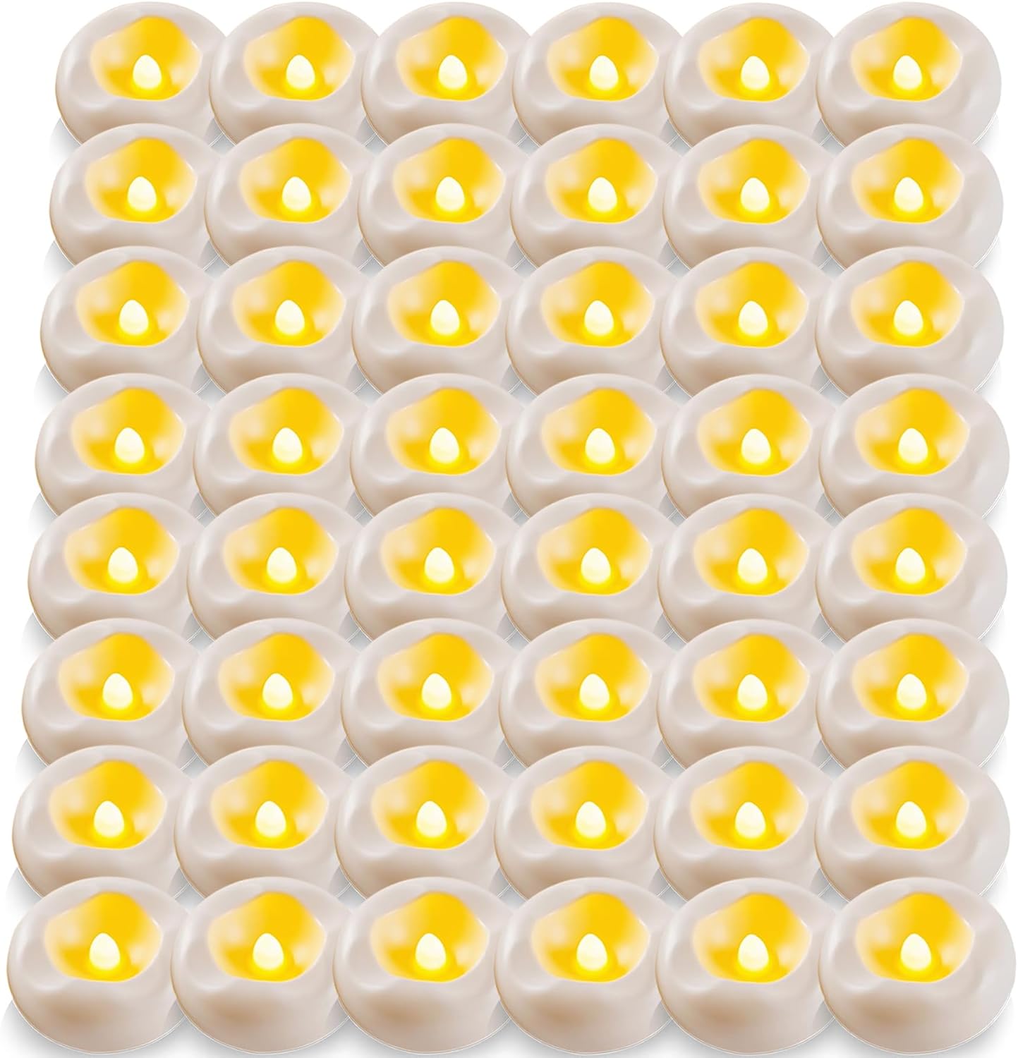 Floating Candles Water-Activated Flameless LED Candle 160+ Hours Waterproof Plastic 2.3" White Battery Operated Candle for Centerpieces Cylinder Vases Table Decorations Wedding Pool Party 48 Packs