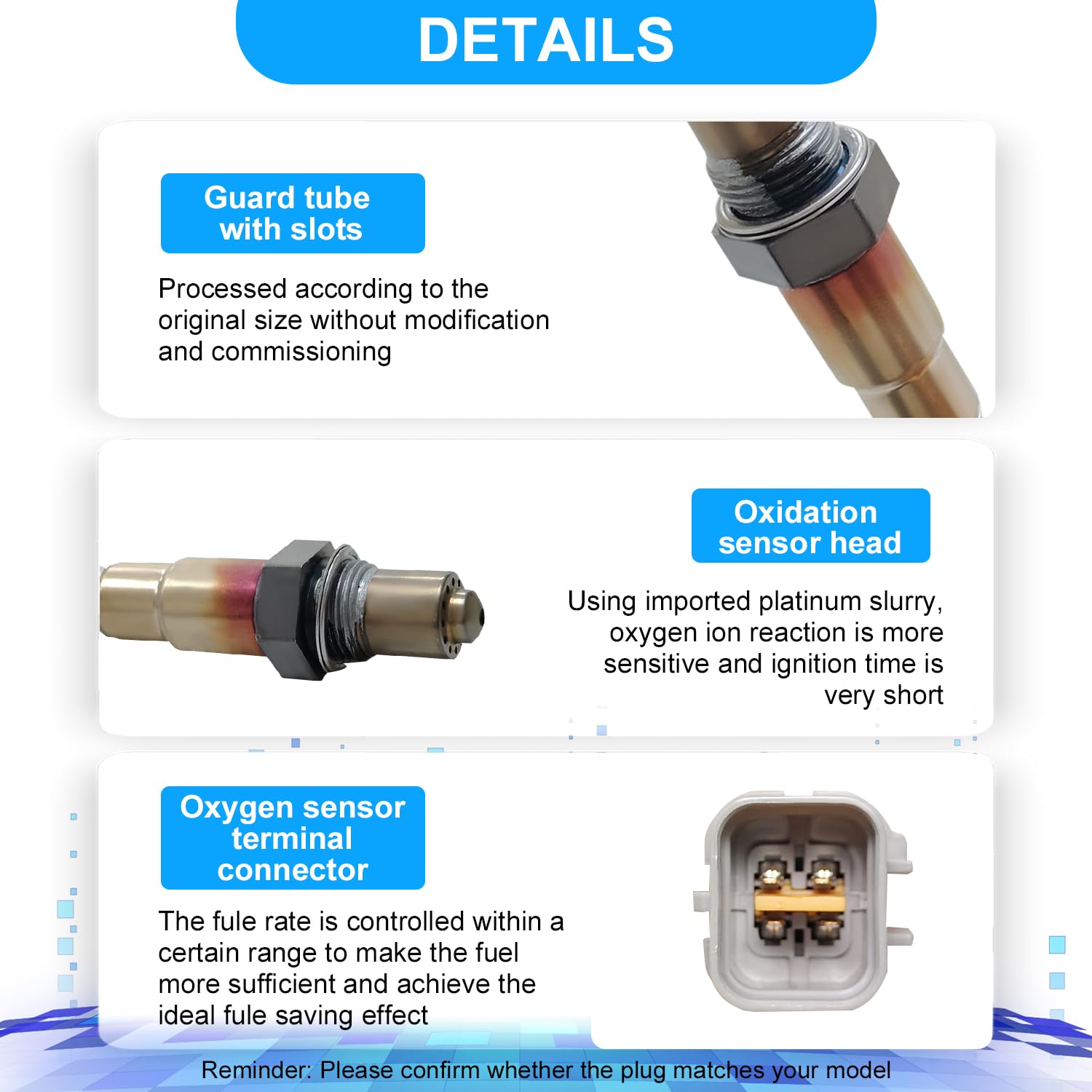 234-4568 O2 Sensor Downstream Oxygen Sensor Compatible with 2012-2017 Hyundai Accent Veloster, for 2012-2018 Kia Rio Soul 1.6L-L4, Replace 2344568 39210-2B220 392102B220