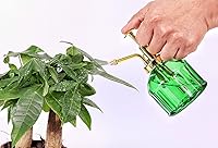Vista 5 de Glass Plant Mister - Botella rociadora de agua de vidrio verde de 6.5 pulgadas con bomba superior dorada, rociador de plantas pequeñas para plantas