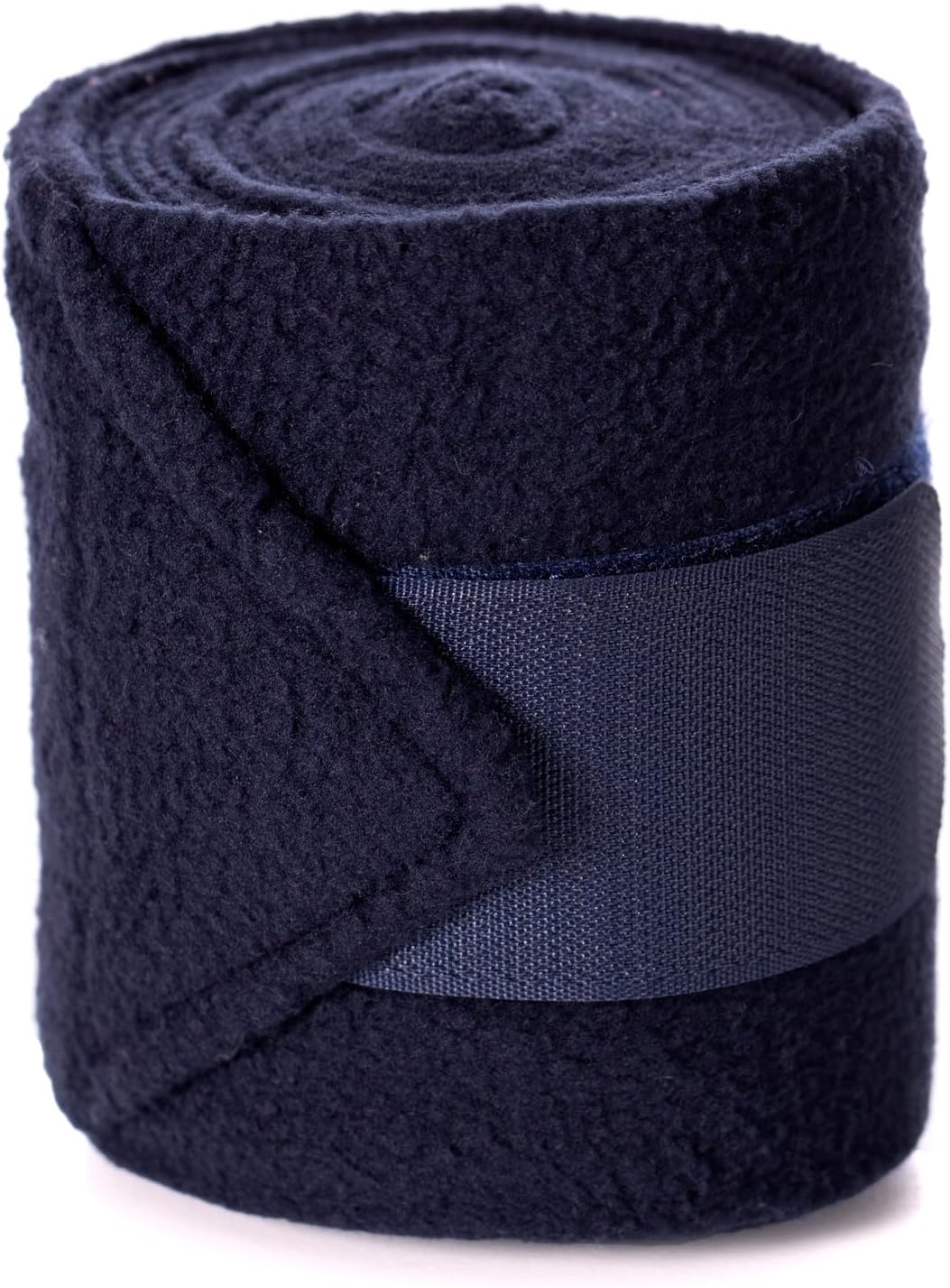 Equinavia Luna 9' Fleece Polo Wraps, Set of 4 Horse Leg Bandages with Storage Bag | Black - One Size - Navy - One Size