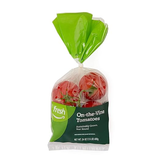 Amazon Fresh Brand, On The Vine Tomatoes, 24 Oz