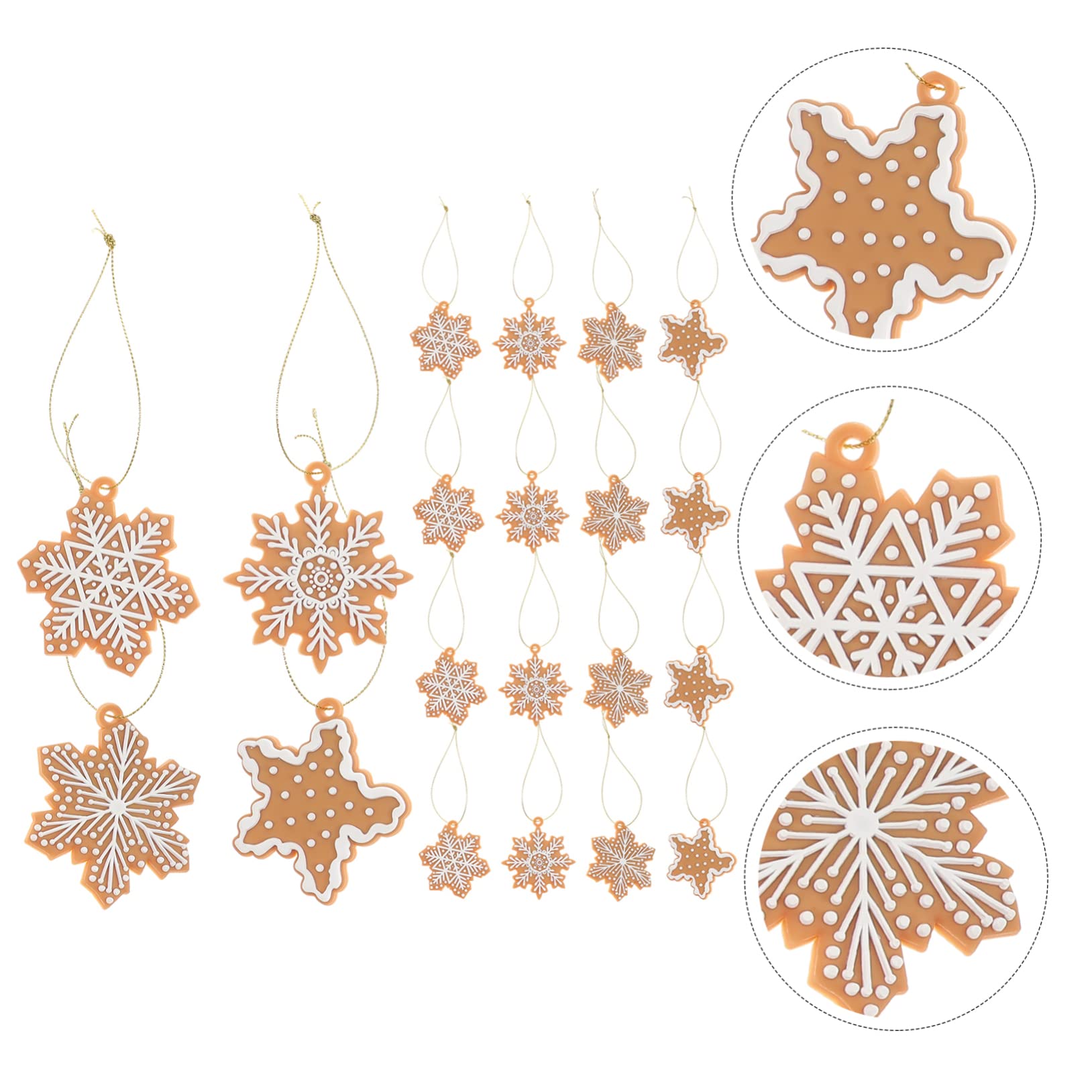 Alipis 60 Pièces Pendentif Flocon De Neige Ornement d'arbre De Noël Pendentif d'arbre De Noël Flocons De Neige Décoratifs Ornement De Noël Flocon De Neige en D'Épice Suspendus Décor
