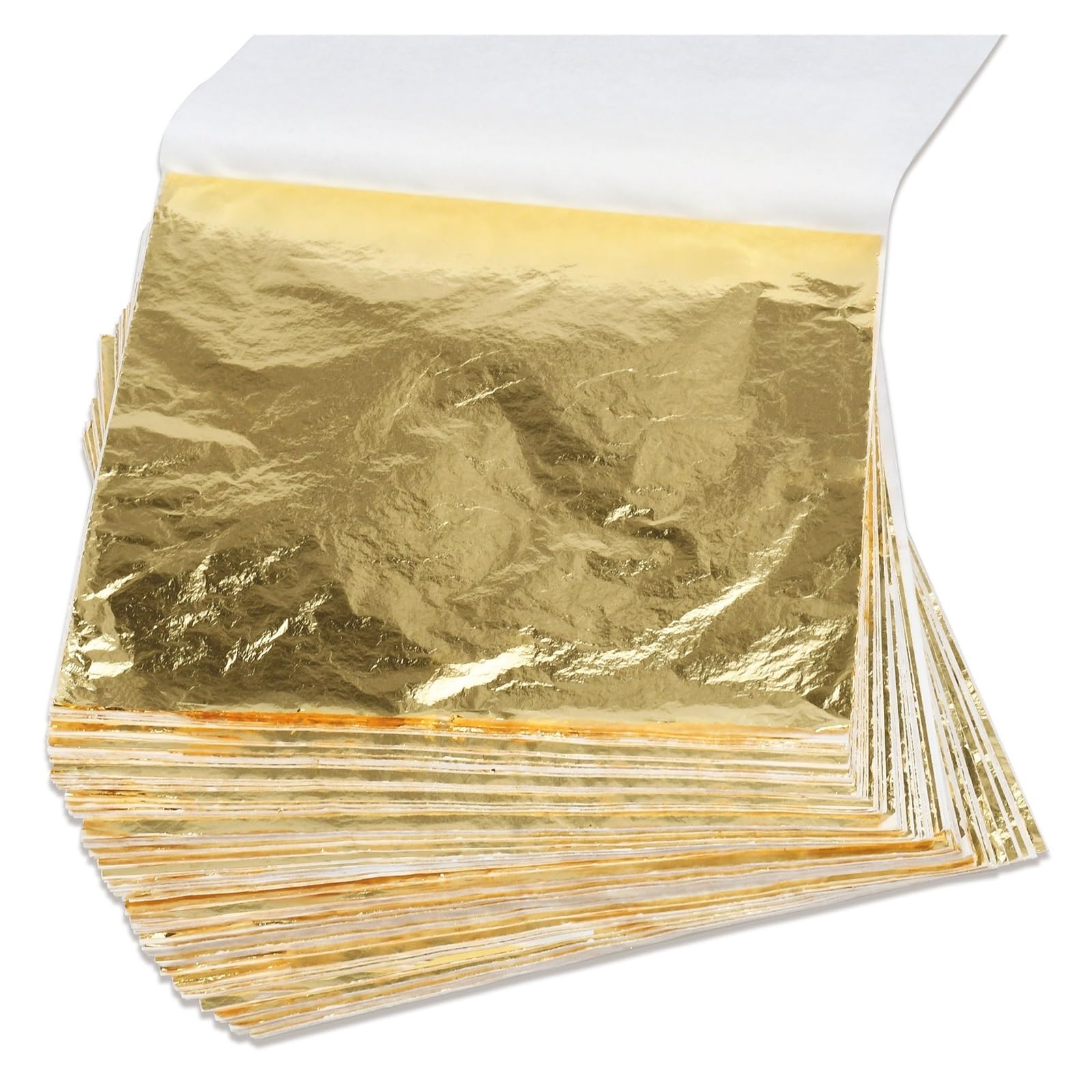 Láminas de pan de oro, Hojas de pan oro, decoupage. Lámina 100/200 piezas for muebles manualidades(200Pcs)