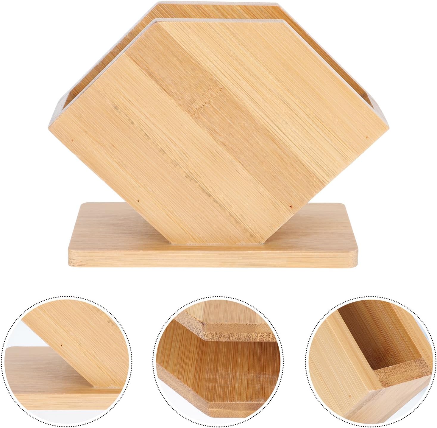 SHOWERORO Desktop Napkin Holder Fan Shape Tissue Box with Toothpick Storage Large Square Tissue Dispenser for Coffee Shop Dining Table Organization