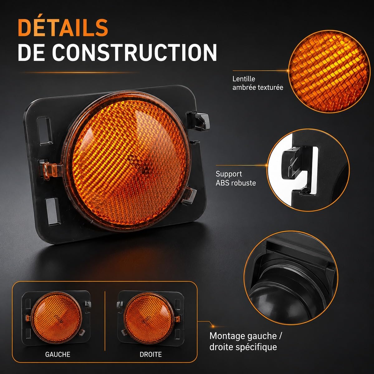 Pour Jeep Pour Wrangler JK 2007-2018 clignotant latéral feu répétiteur