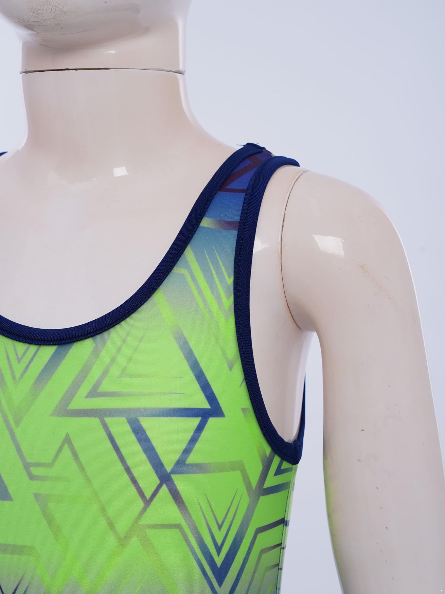 Kaerm Traje de triatlón para niños y jóvenes, para bicicleta de carretera, sin mangas, mono deportivo, con estampado geométrico, ropa deportiva