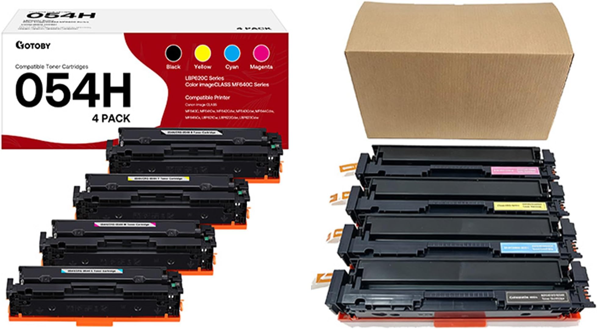 Compatible Toner Cartridge Replacement for Canon 054 054H CRG-054 to use with Canon Color ImageClass LBP622Cdw MF642Cdw MF643Cdw MF644Cdw MF640C Printer (Black, Cyan, Magenta, Yellow)