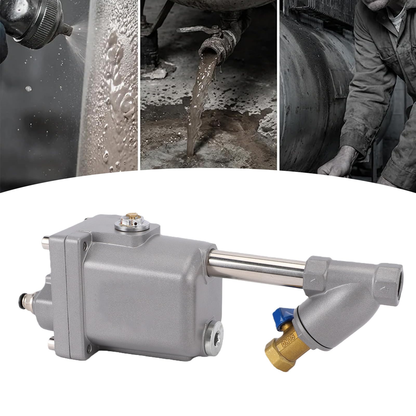 Valvola di Scarico Automatica del Compressore D'aria, Scaricatore Automatico a Perdita D'aria Zero Filettatura da 1/2 Pollice Doppio Filtro in Lega di Alluminio per Essiccatore