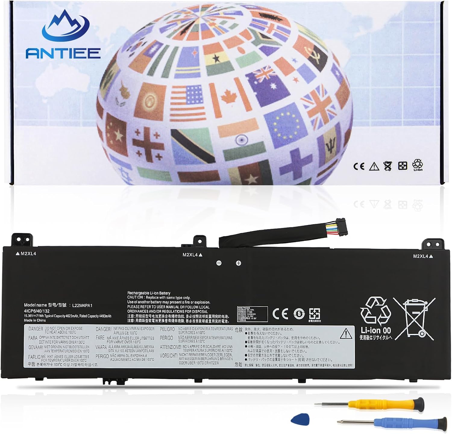 71Wh L22C4PA1 L22M4PA1 L22D4PA1 Laptop Battery Replacement for Lenovo Yoga 7 14IRL8 14ARP8 16IRL8 16ARP8, Yoga 7 2-in-1 14IML9 14AHP9 16IML9 16AHP9 Series SB11K38965 5B11K38968 SB11K38965 4623mAh
