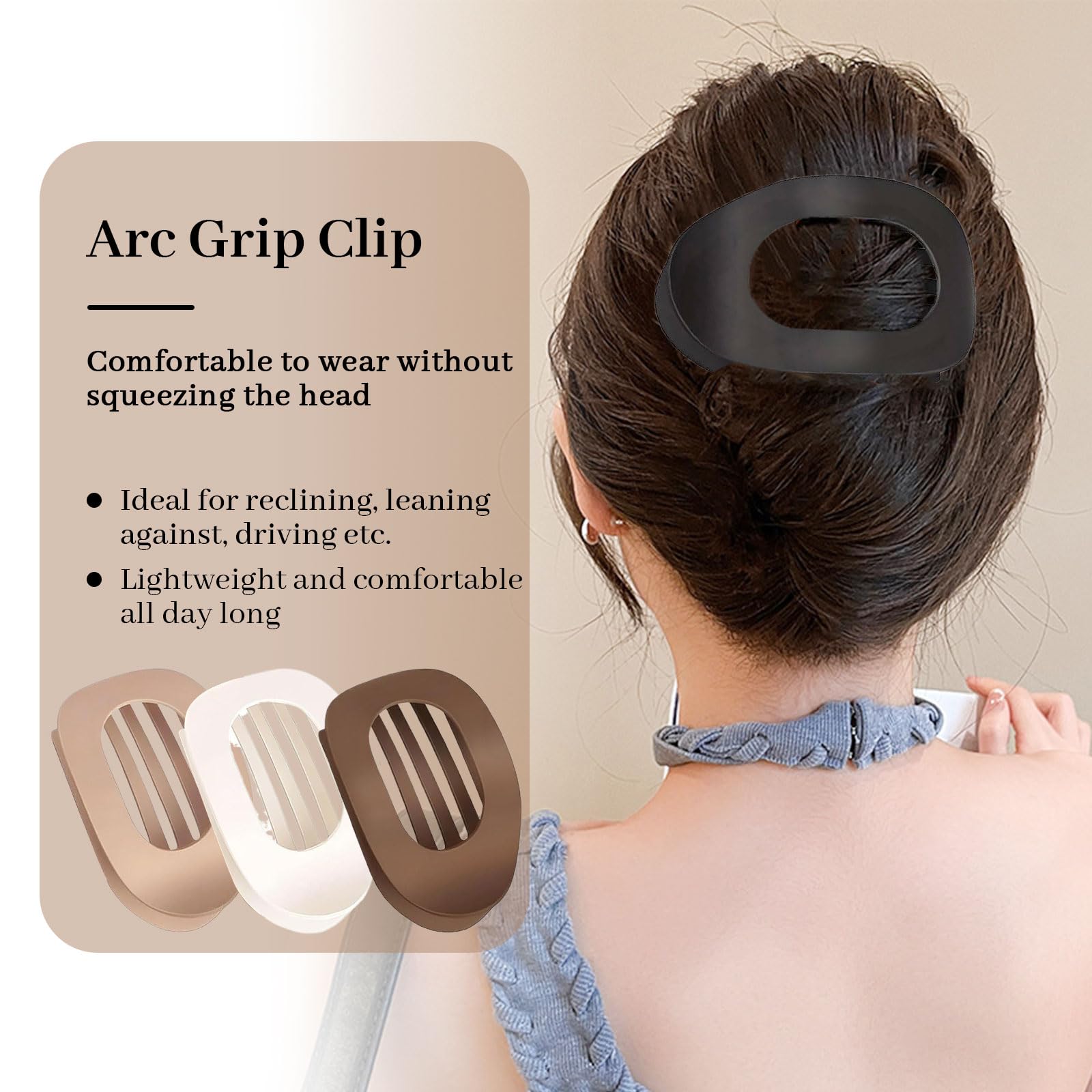 Toumdafine 4 PCS Flat Hair Clips for Women Curved Design Hair Clip, Strong Hold No Slip Claw Clips for Thick Thin - Image 2
