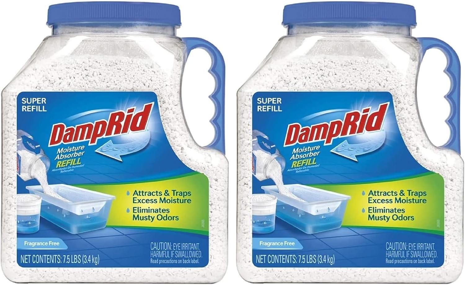 DampRid - Fragrance Free Mega Moisture Absorber Refill Container (7.5 lb.); Traps Moisture in Basements & Large Areas for Fresher, Cleaner Air