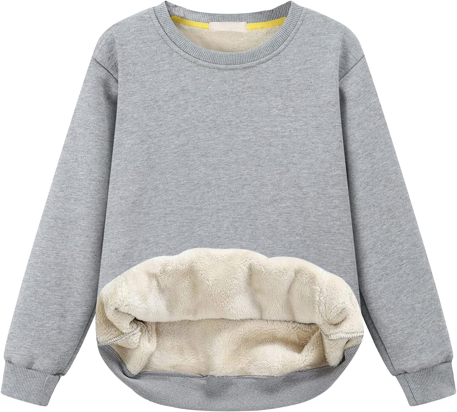 Girls Sweatshirt Kids Fleece Lined Sweatshirts Winter Warm Sherpa Crewneck Pullover