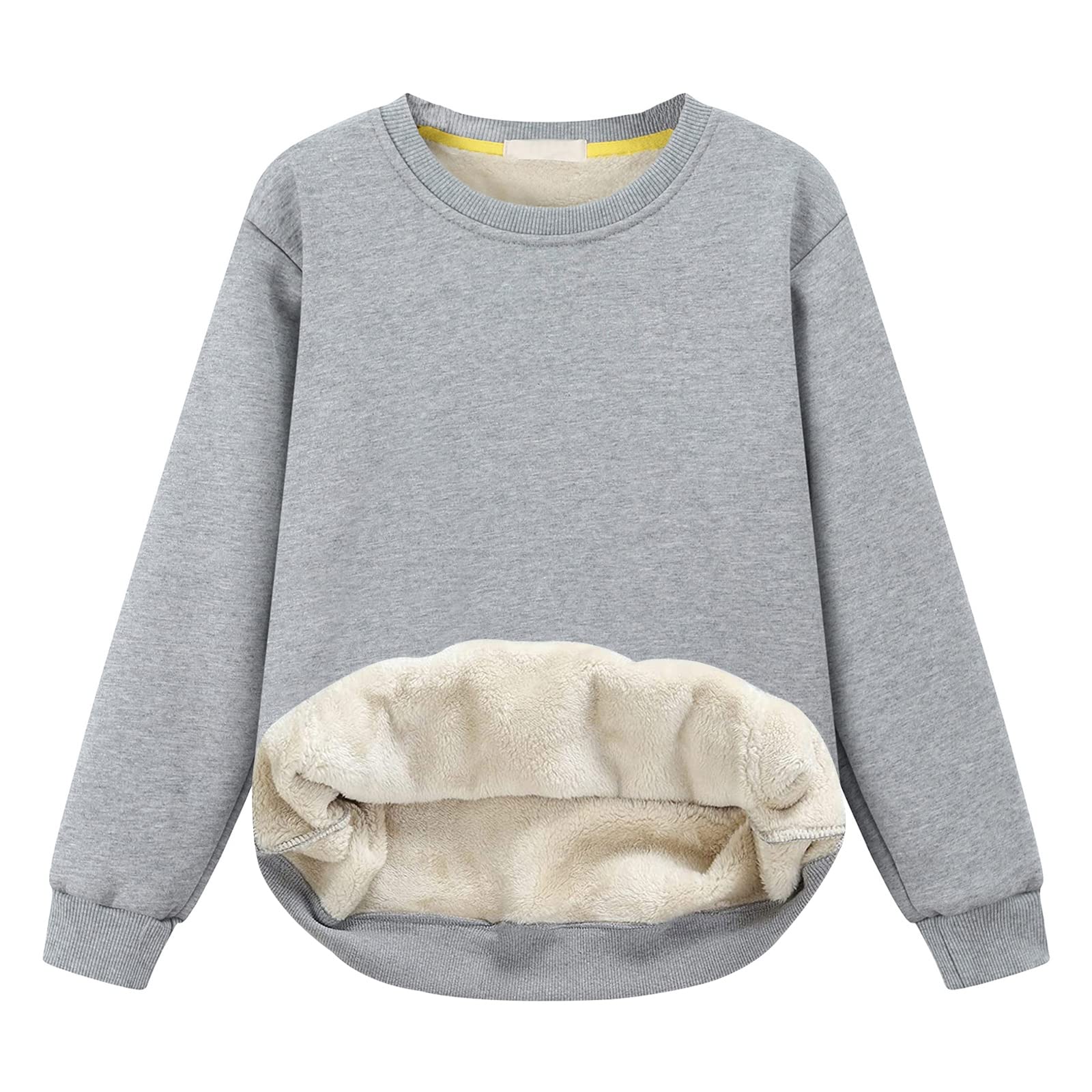Girls Sweatshirt Kids Fleece Lined Sweatshirts Winter Warm Sherpa Crewneck Pullover