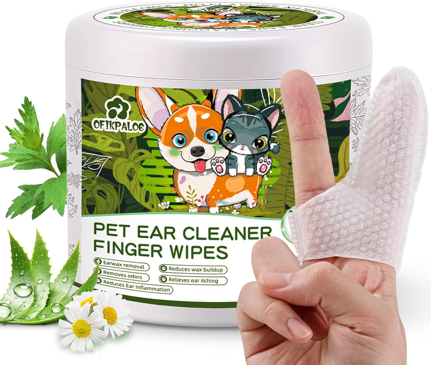 ofikpaloe Cats & Dog Ear Cleaner, Ear Wipes for Dogs