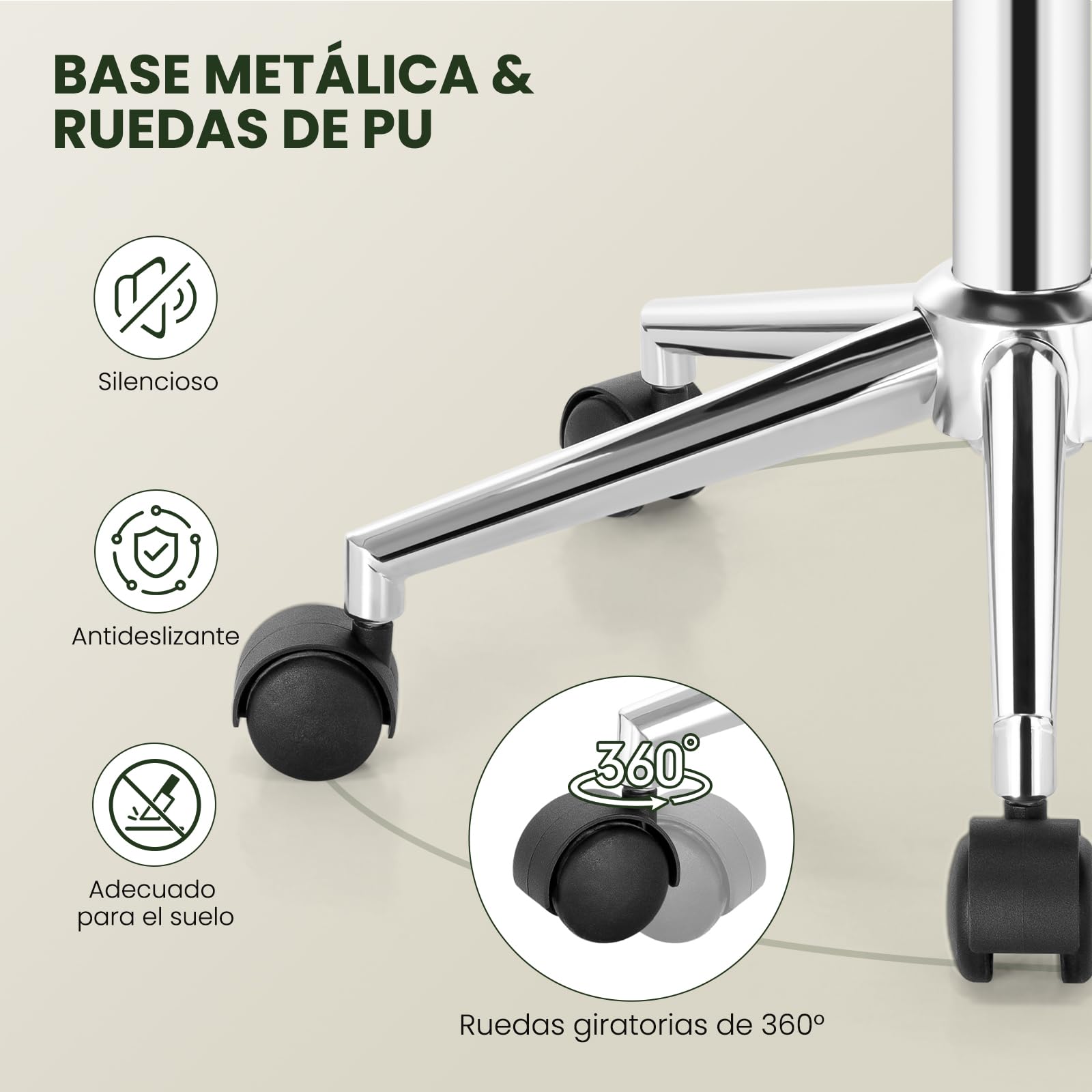 EUGAD Silla de Oficina en Casa, Silla Giratoria, Terciopelo, Turquesa | Silla de Escritorio con Ruedas Taburete de Oficina de Terciopelo, Ergonómica, Altura ajustable