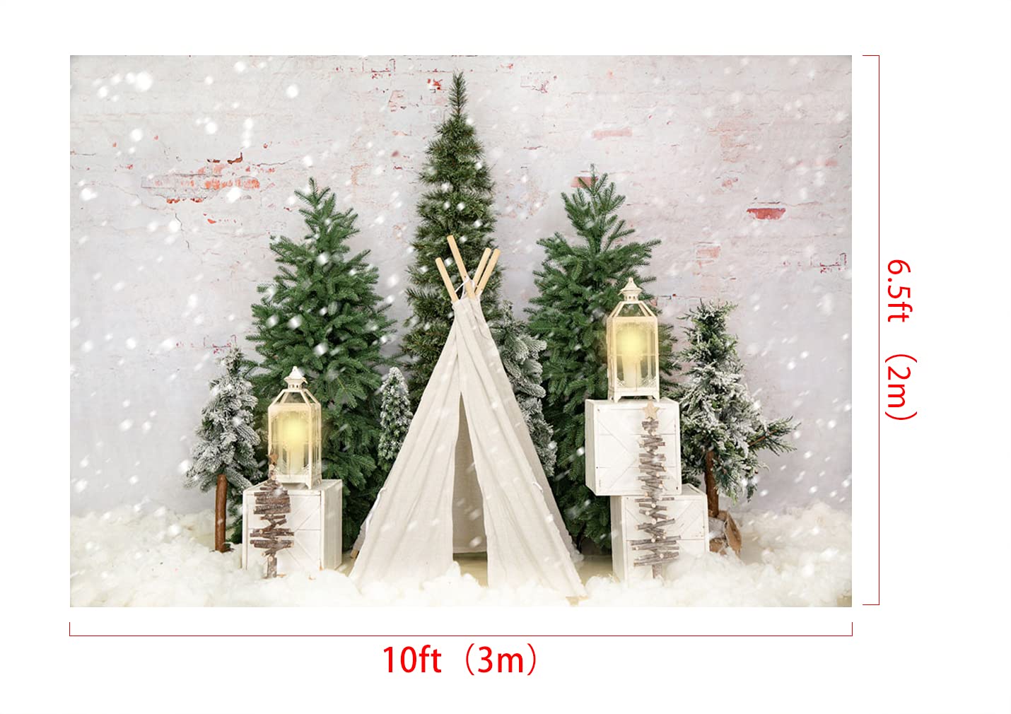 KateHome PHOTOSTUDIOS 35,5 x 1,5 m zima Boże Narodzenie fotografia tło portret fotografia namiot śnieżny tło sesji zdjęciowej