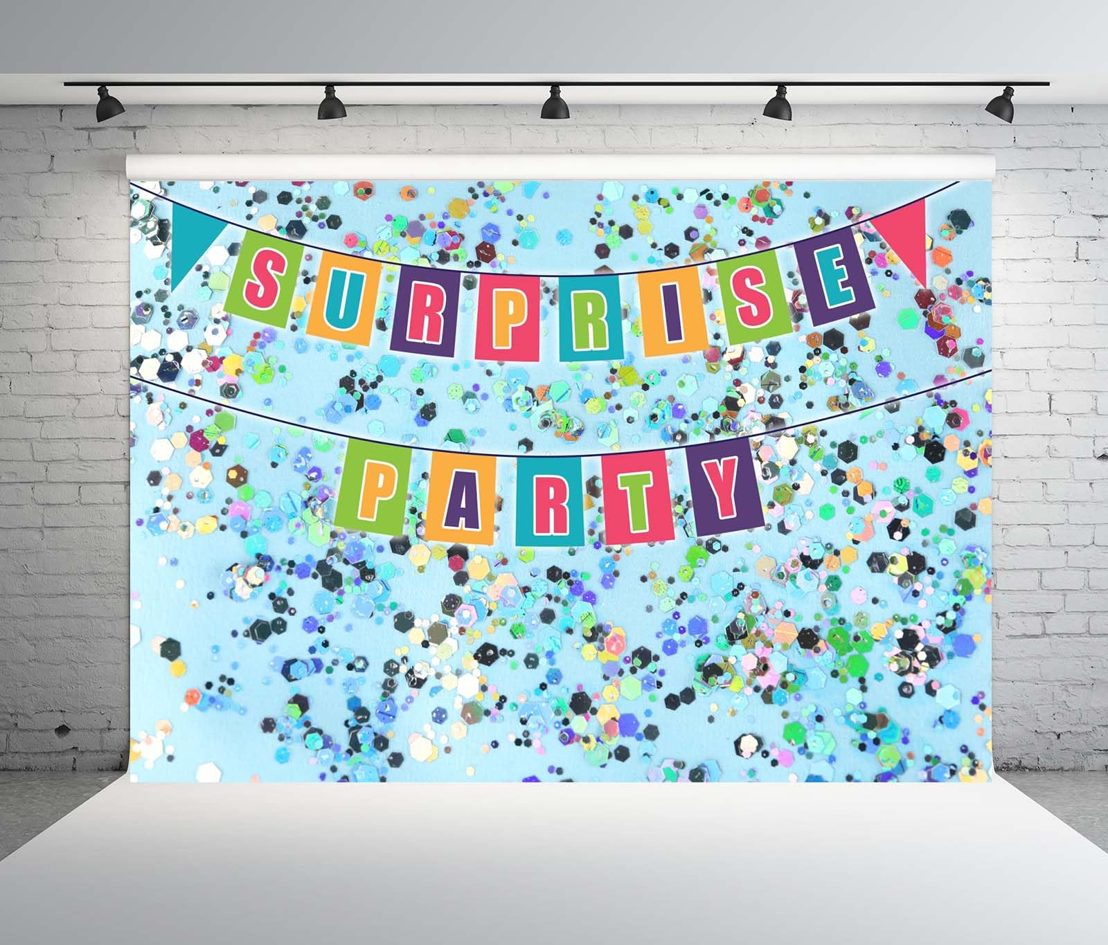 BELECO 4.6x2.5m Telo sfondo festa a sorpresa | Paillettes lucide sfondo azzurro chiaro decorazione compleanno eventi banner cabina foto accessori