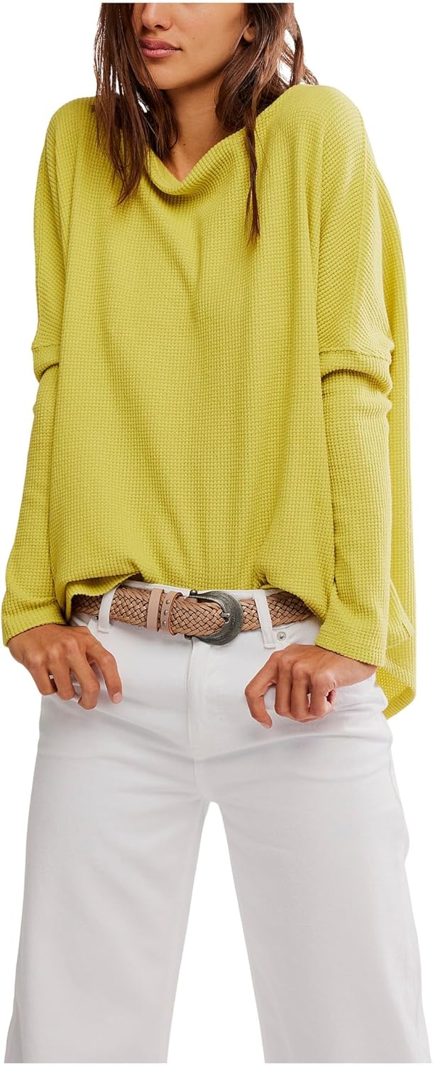 Free People Womens Latte Blues Thermal Solid