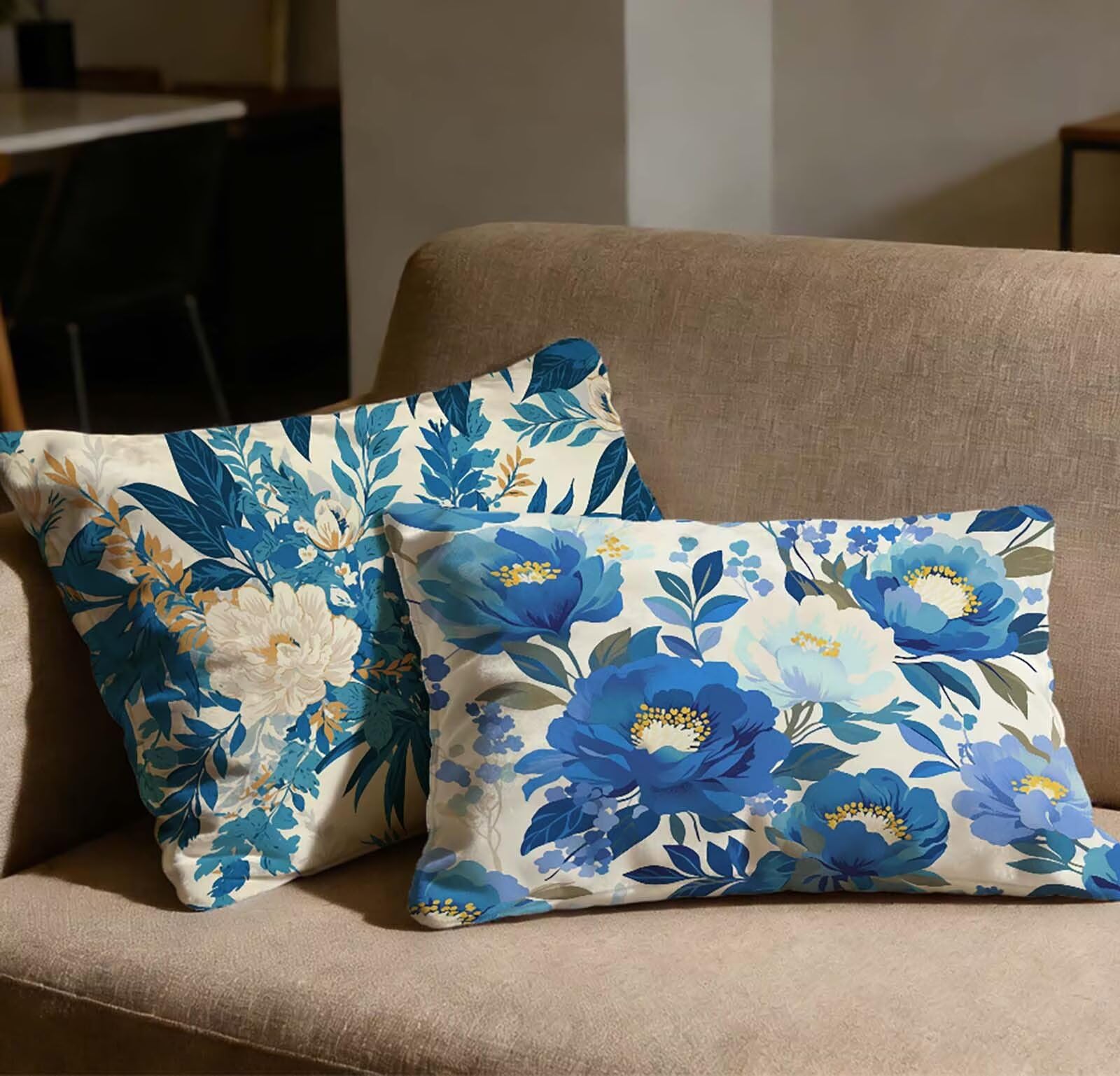 Taie oreiller 50x70 cm velours bleu marine pour décorer le canapé du salon