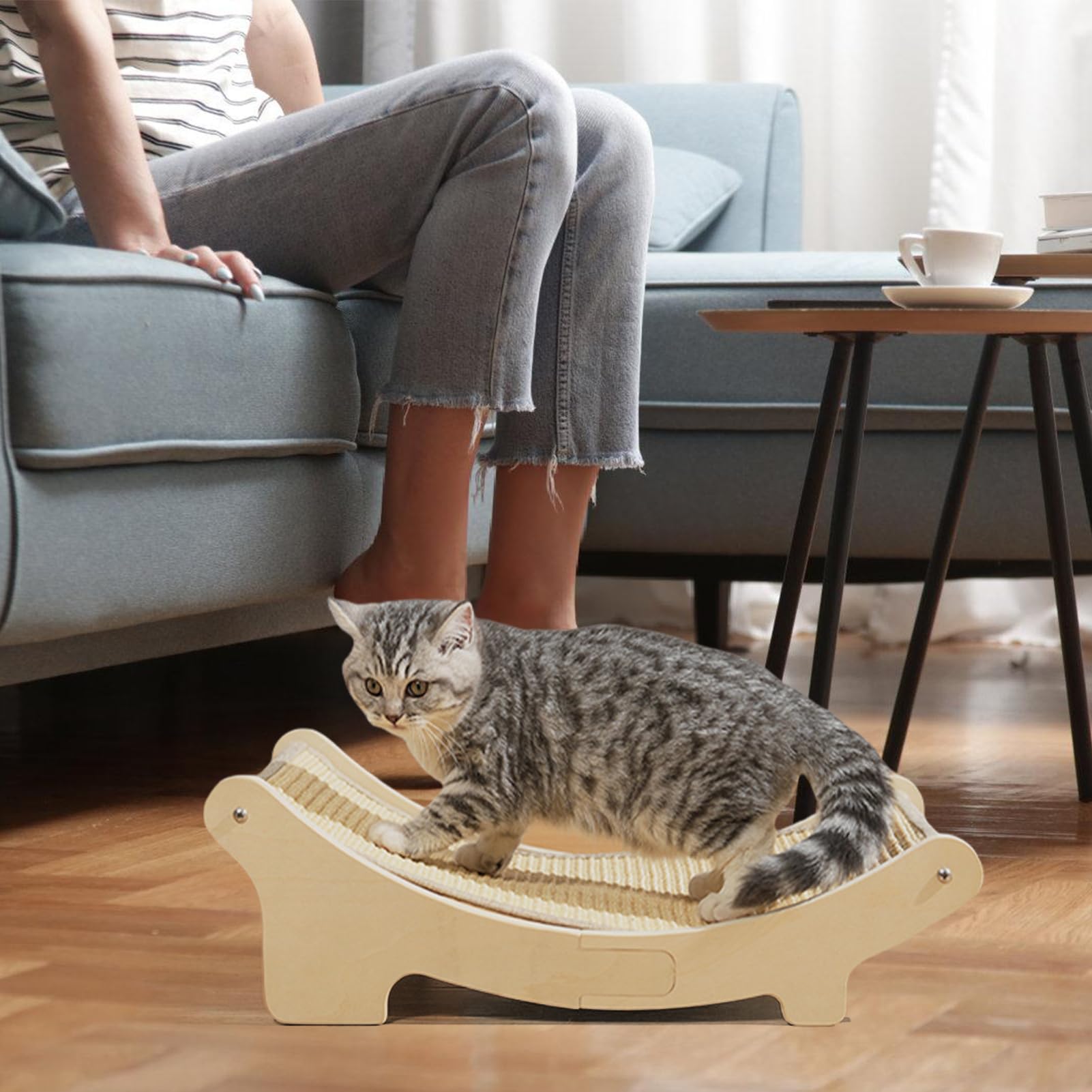 Lit griffoir pour chat, protection de meubles et coussin de salon en sisal