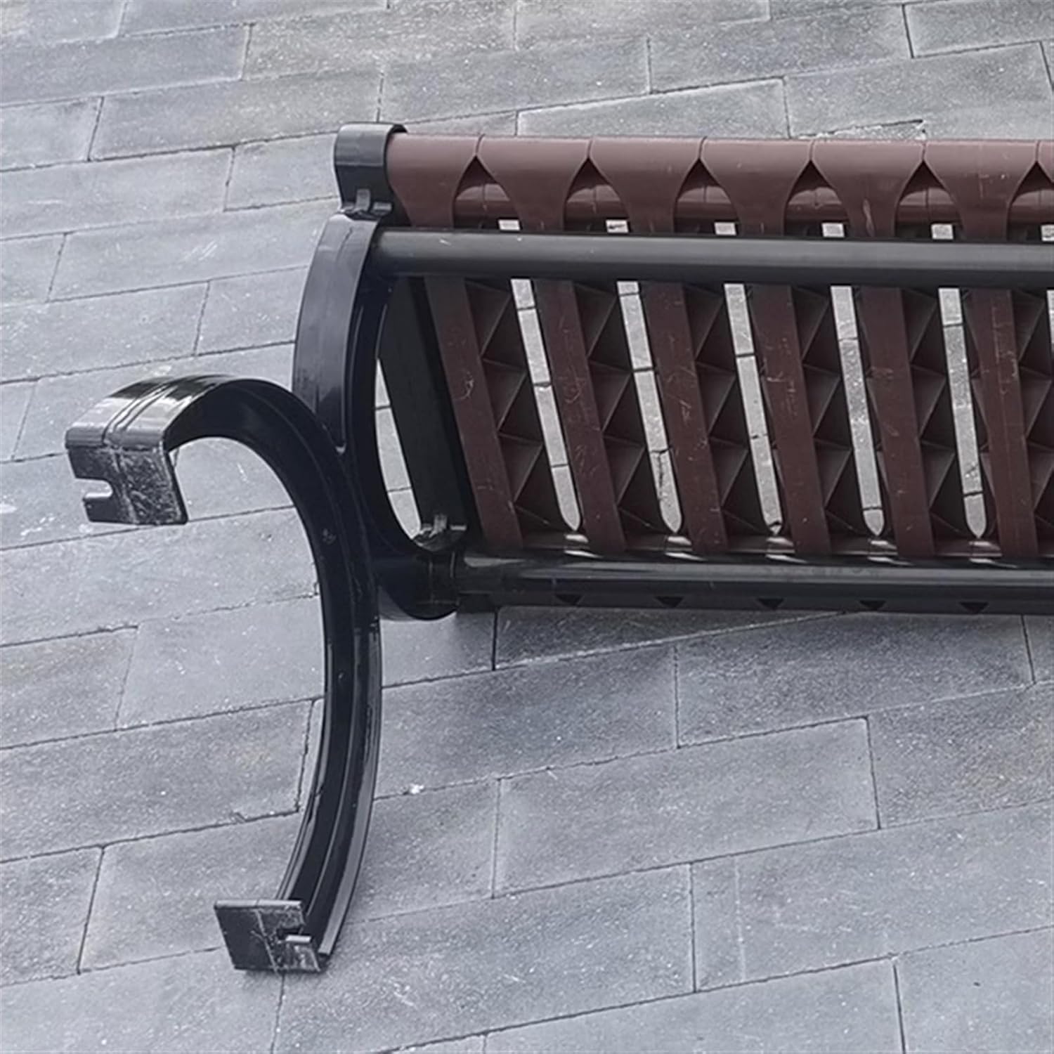Outdoor Garden Bench Outdoor Park Bench, Backrest Metal Chair, Suitable for Deck Path Porch Poolside Park Bench(180x40x72CM)