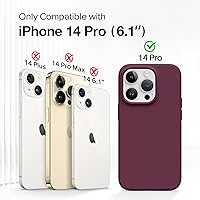 Vista 2 de GONEZ Funda para iPhone 14 Pro, compatible con Magsafe, con protector de pantalla + protector de lente de cámara, forro de microfibra suave Rojo vino