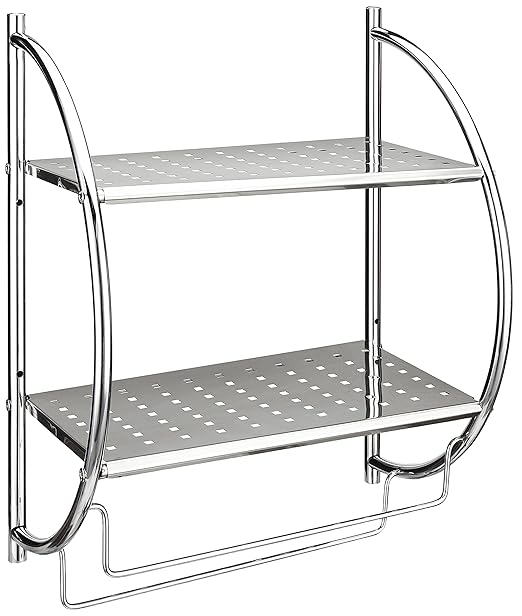 Primax Stainless Steel Wall Mount 2 Tier Bathroom Shelf/Double Towel Rack for Bathroom/Towel Stand/Bathroom Accessories (Chrome-Silver) at Rs. 739