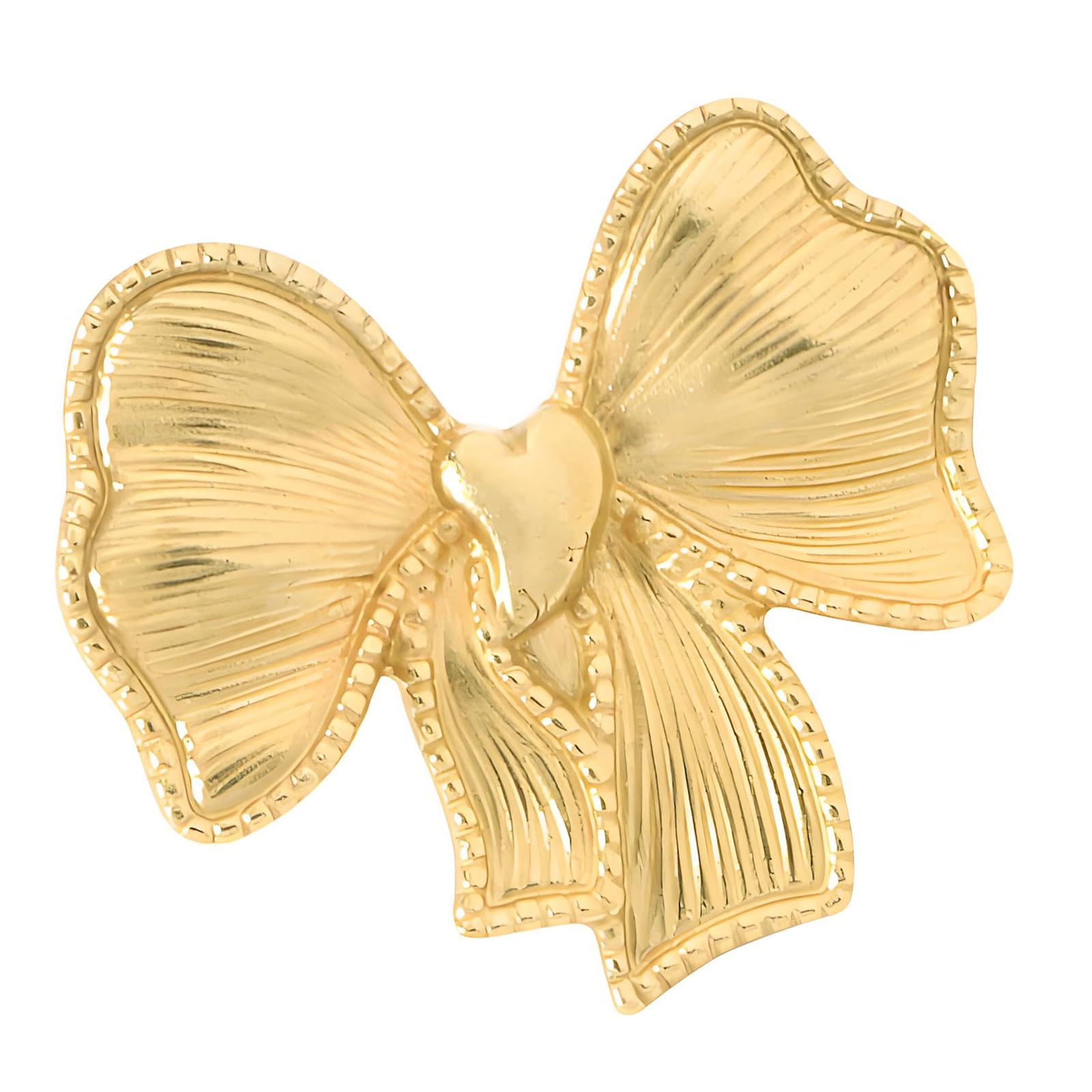 NRVTRE Brasses Heart Bow Drawer Pulls Elegant Cabinet Handle for Wardrobe Dresser Nightstand Decorative Hardware Durability Cabinet Pull Heart Bow Drawer Knobs