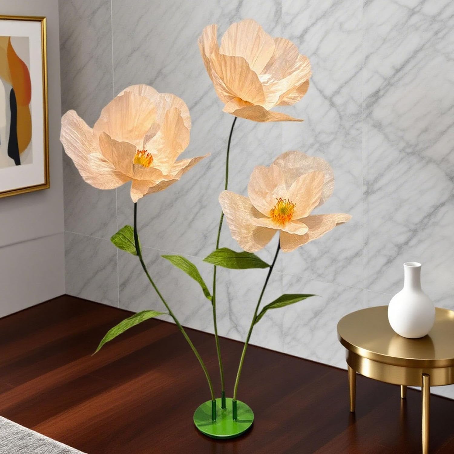 Ｋｏｋｉｙａ 3本 ジャイアントフラワー 印象的 造花 自立式 店舗ディスプレイ 大きい 写真撮影小道具 華やか 背景装飾 頑丈 エ