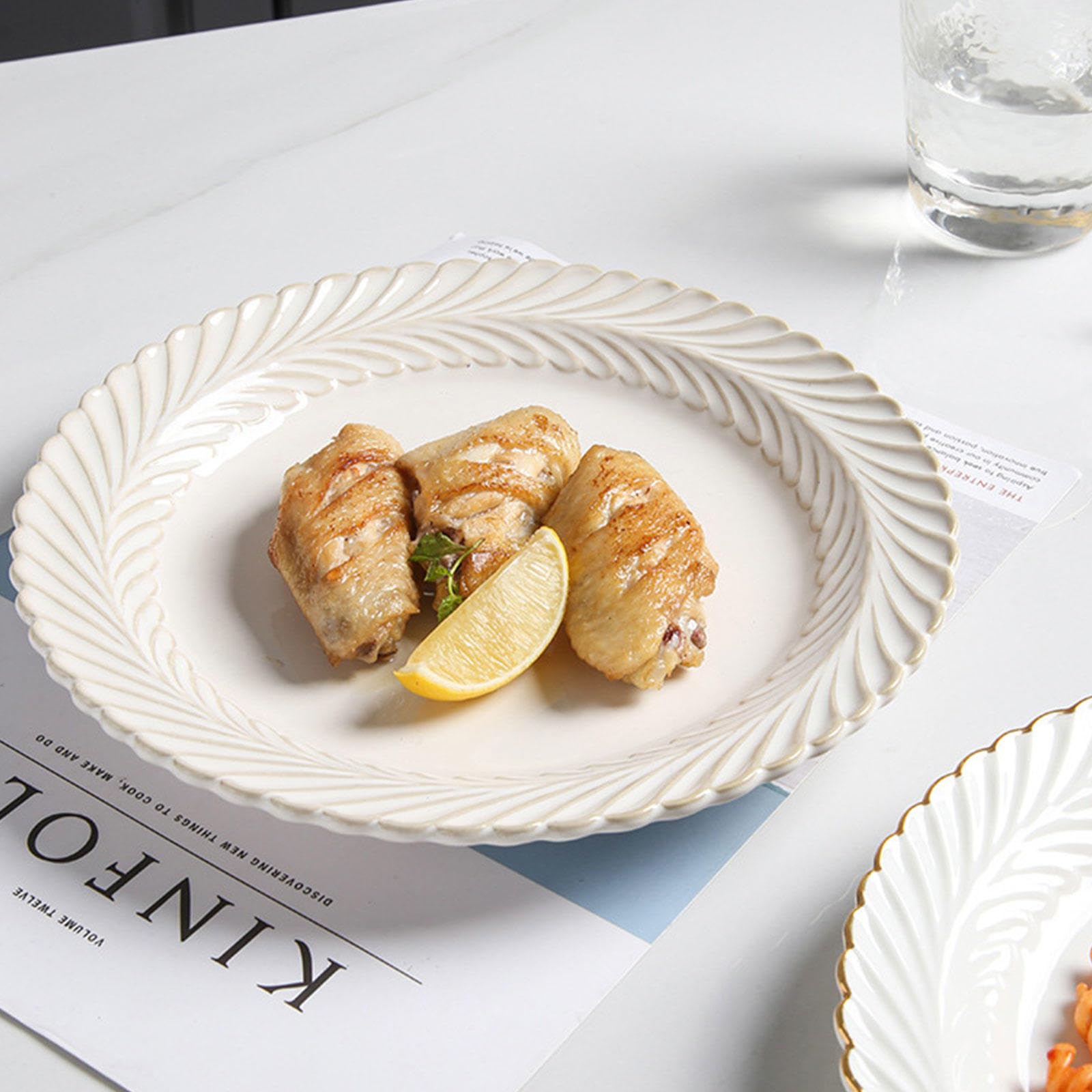 Amazon.co.jp: ホワイトデザートプレート2枚セット エンボストリム付き