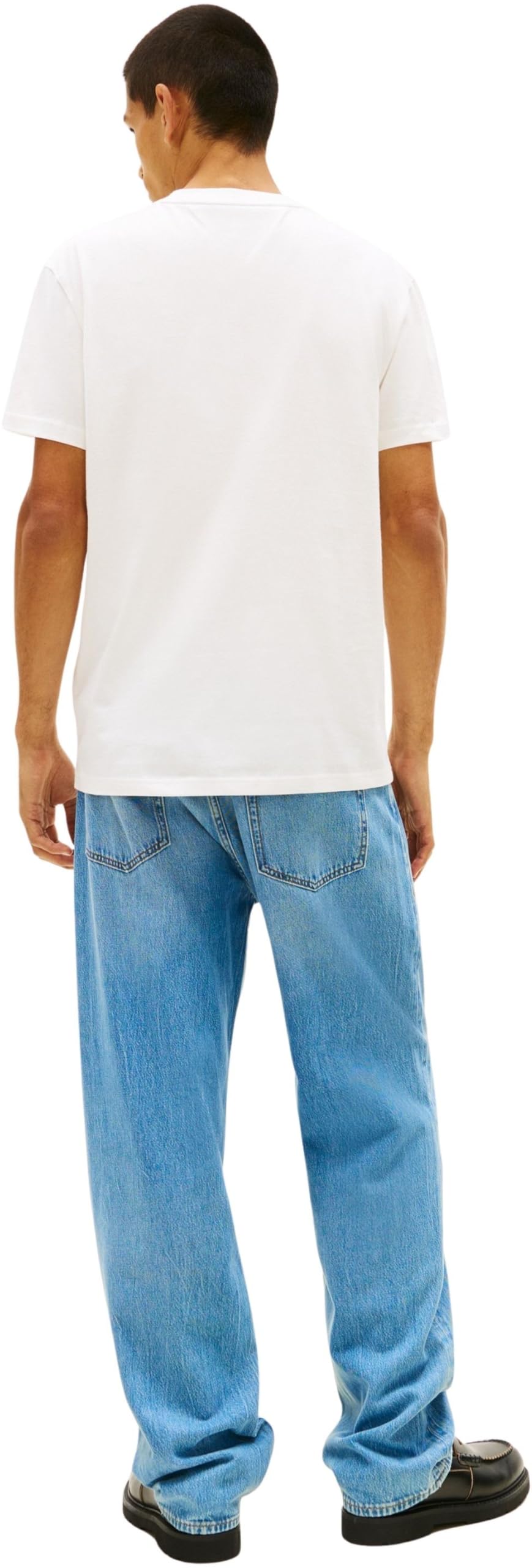 Tommy Jeans Herren T-Shirt Kurzarm Signature Stripe aus Baumwolle, Weiß (Ecru), XL – Ansicht 2
