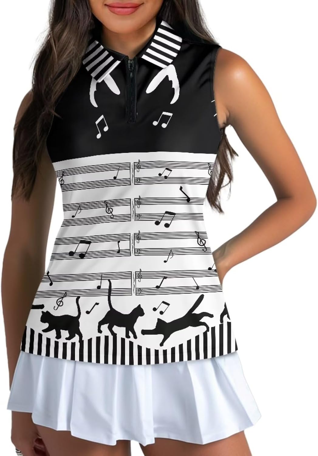 YEXIATODO Golf Sleeveless Tops for Women Racerback Summer Clothing Athletic Polo Golf Outfits Tennis Tank Top Size XS-2XL