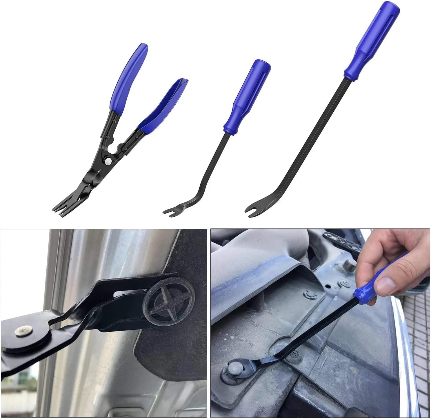 beduan 250 Pcs Trim Removal Tool, Pry Kit, Car Panel Tool Stereo Removal Tool Kit, Auto Clip Pliers Fastener Remover Pry Tool Kit, Car Upholstery Repair Kit with Storage Bag