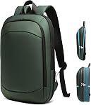 15.6 Inch Slim Lightweight Expandable Laptop Backpack for Men Women - Black | Waterproof Anti-theft High-Tech Business Travel Daypack Durable College Work Casual Computer Bag
