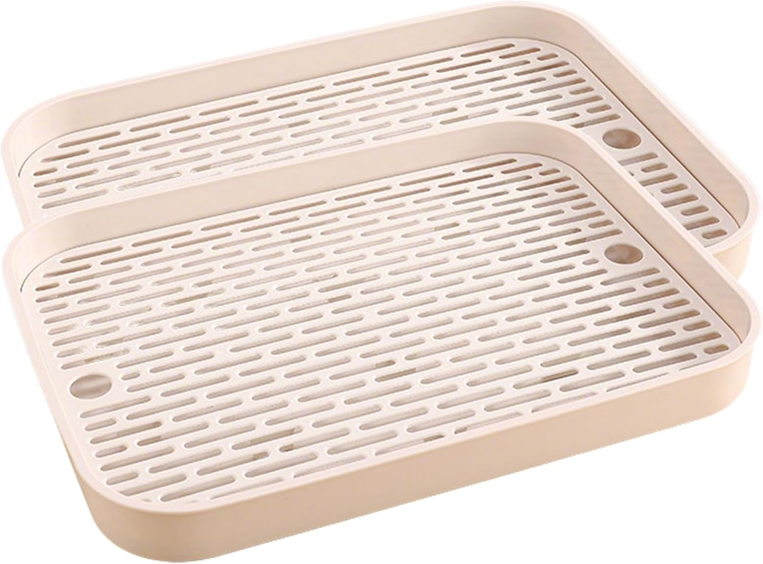 2Pcs Drain Pans, Double Layer Drip Tray, Plastic Drip Pan with Lip, Spill Tray, for Kitchen, Bathroom, Living Room(Pink)