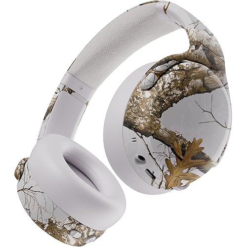 Skullcandy Crusher ANC 2 Wireless Over-Ear Bluetooth Headphones with Multi-Sensory Bass, Active Noise Cancelling, Up to 60 Hours Battery, Microphone for iPhone Android - Realtree Edge Colors White
