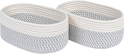 Miniatura 117 de CubesLand Cesta de almacenamiento, cuerda de algodón, azul marino, paquete de 2, organización/almacenamiento, armario, estantes, decorativa