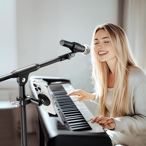 Miniatura 15 de elitehood Soporte y soporte giratorio para teléfono con inclinación de 360 grados, ajustable para micrófono Music Boom y todos los iPhone, teléfono