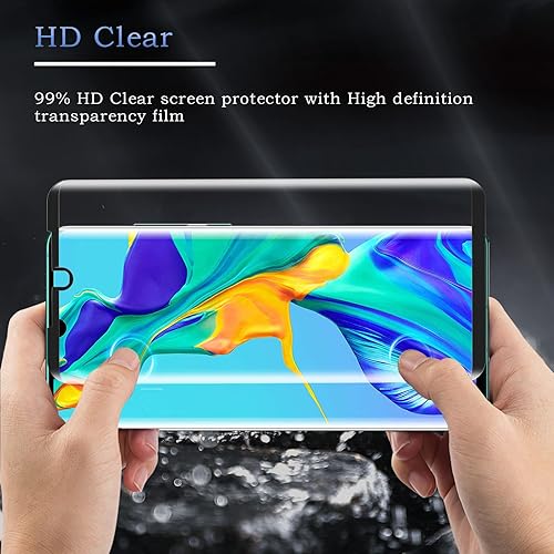 Miniatura 3 de Paquete de 2 protectores de pantalla para Huawei P30 Pro, 3D Edge 9H de dureza HD de vidrio templado transparente, HD transparente antiarañazos sin