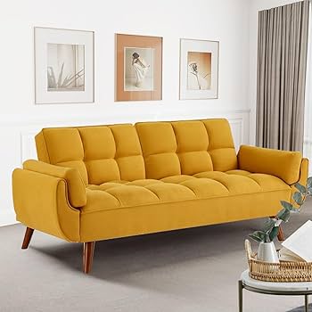 AYHB♡F HOMEFUN 64 in. Armless Corduroy Curved Upholstered Oversized