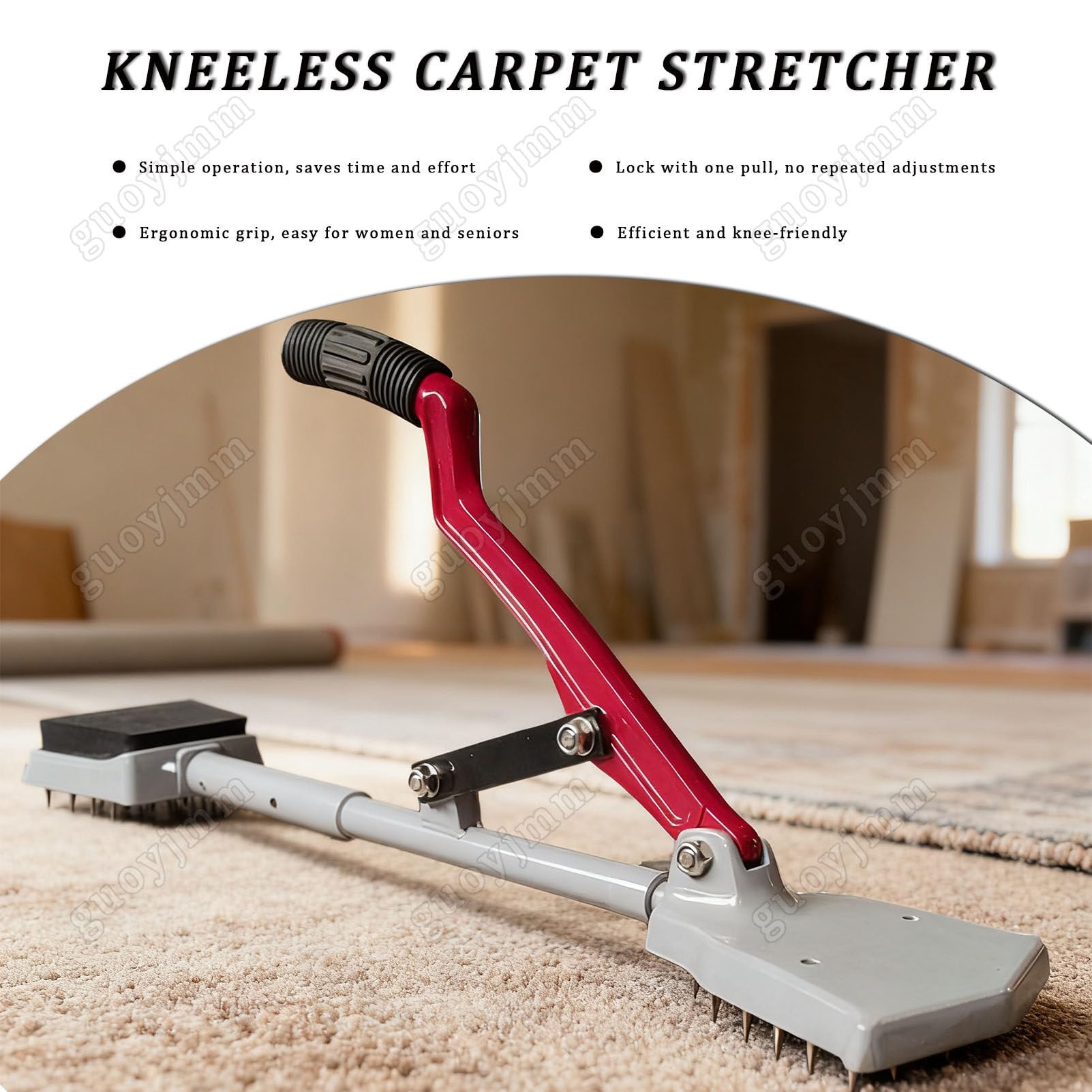 Kit d'outils d'étirement de tapis, outil professionnel d'installation de tapis, design sans genou pour la maison, le bureau, l'hôtel