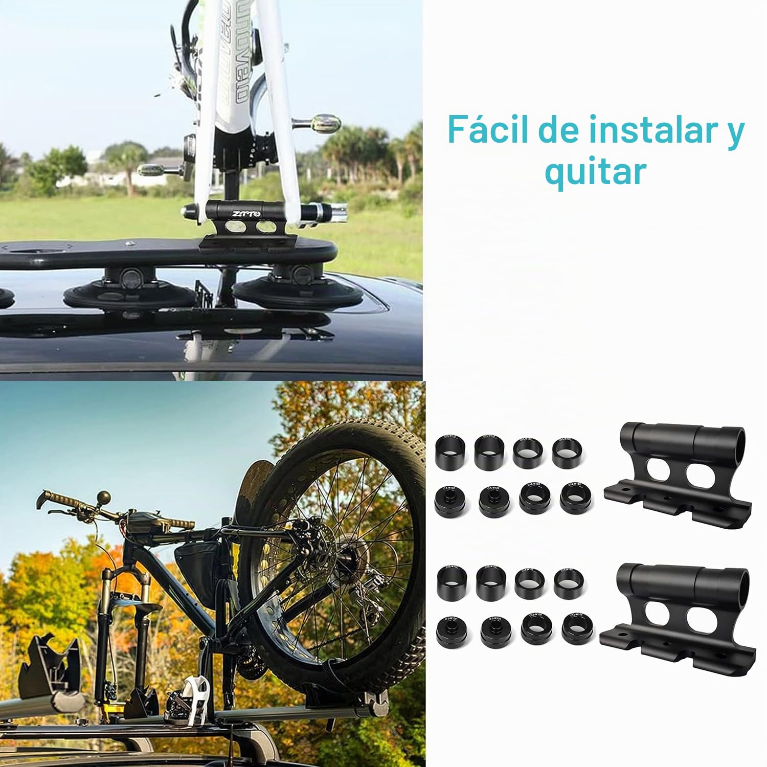 2 Piezas Soporte De Horquilla De Bicicleta, Bloque De Bicicleta Versátil, Soporte De Horquilla Bicicleta Aleación De Aluminio, para 5/12/15x100mm, 15x110mm 8 Pares De Tapas Laterales