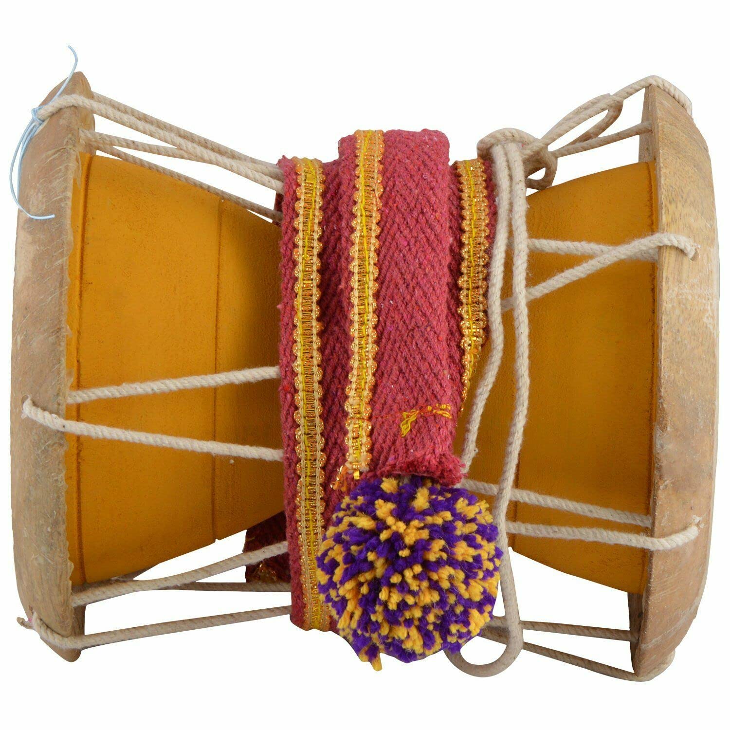 Jack Fruit Wood South Indian Style Drum Folk Musical Instruments Udukkai Brown