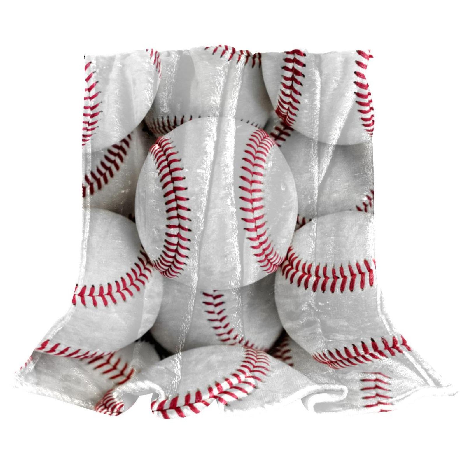 Couverture polaire plaid baseball 150x200cm pour lit et canapé