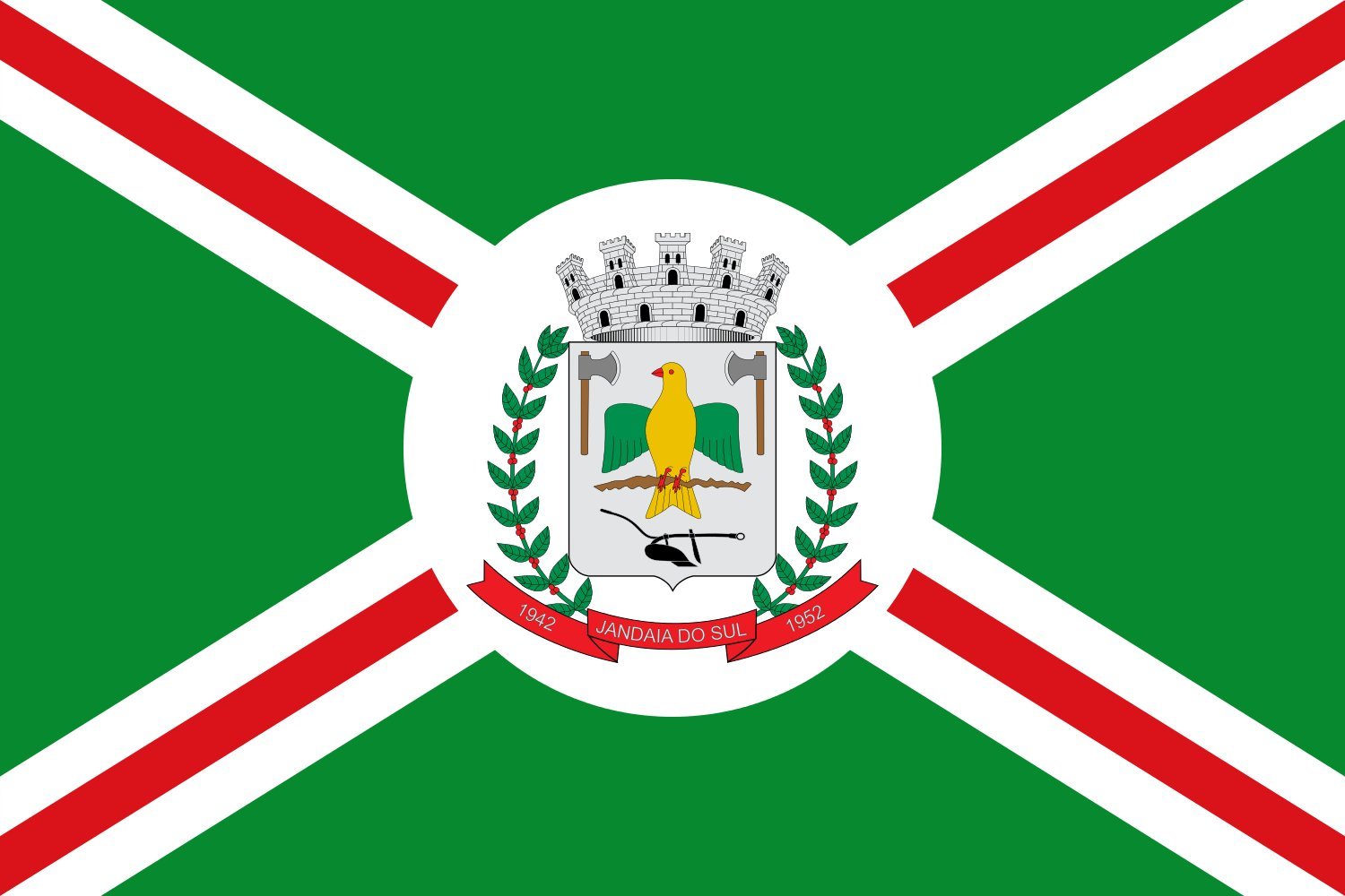 Drapeau Jandaia do Sul PR grand format pour pavoisement officiel
