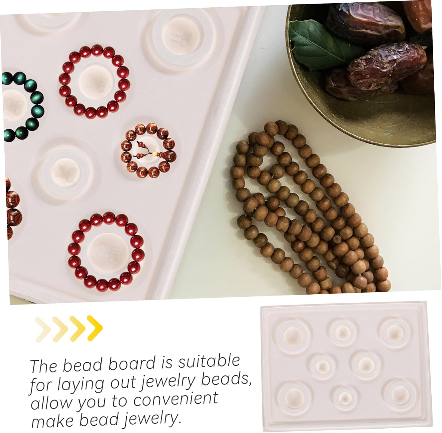 HOMSFOU Bracelet Design Plate Pearl Beads Bead Board Tray Craft Jewelry Making